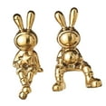 thumbnail image 4 of Rongfmy 2 Pieces Rabbit Statues Animal Figures Crafts Ornament Nordic Table Centerpieces gold, 4 of 9