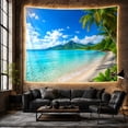 thumbnail image 6 of Ocean Waves Tropical with Beach Main Pristine Sand, Mystical Fantasy for Space Lovers, Galaxy Room Decor, Housewarming Gift, Tapestry Wall Hanging for Bedroom and Dorm, 6 of 7