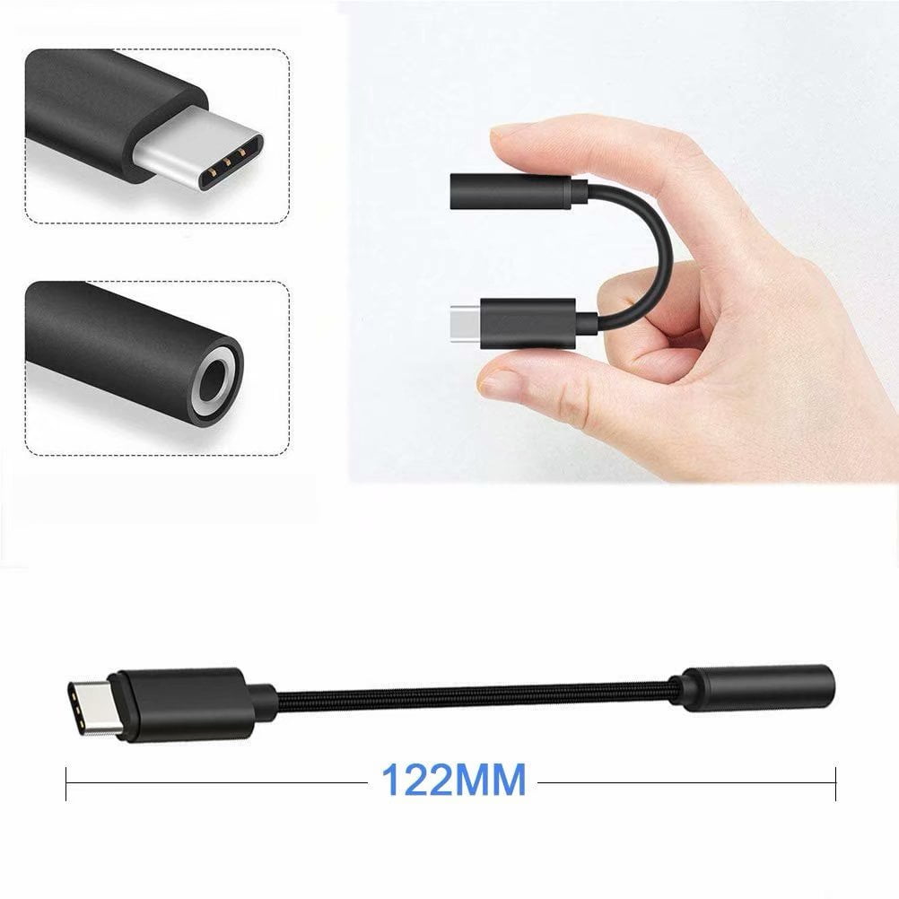Citron Pludselig nedstigning Møde USB C/Type-C to 3.5mm Audio Adapter Headphone Adapter , USB C to 3.5mm  Adapter Converter Compatible wit Pixel/Pixel 2/2XL/3 Huawei P20/P30 Pro/Mate  10 Moto Z, Xiaomi and More - Black - Walmart.com