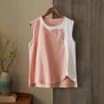 thumbnail image 5 of NTACZA Women Tank Tops Casual Cotton Round Neck Color Blocks Sleeveless Button Cute Summer Tops for Women, 5 of 5