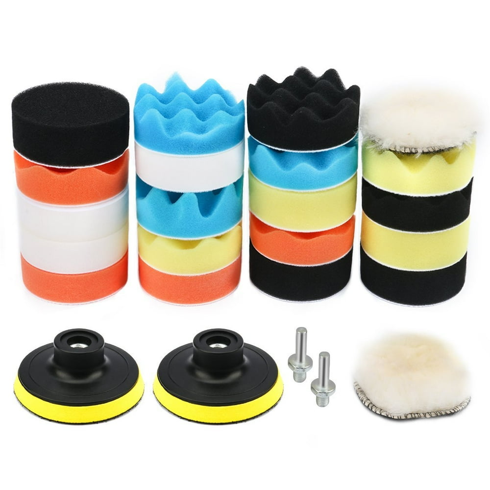 VERONES Car Foam Drill Polishing Pad Kit 25 PCS 3 Inch/80mm Buffing