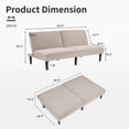 thumbnail image 5 of Bonzy Home Futon Sofa Bed Corduroy Futon Couch with Adjustable Backrest, Convertible Folding Futons Sofa Couches for Small Spaces Living Rooms Apartment Office (Beige), 5 of 7