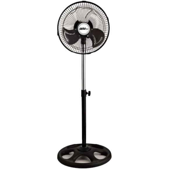 Ventilador De Pedestal Aerotec De 12 Pulgadas De 36W De Potencia, De 3 Velocidades VM-121 Negro