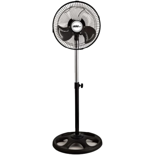 Ventilador De Pedestal Aerotec De 12 Pulgadas De 36W De Potencia, De 3 Velocidades VM-121 Negro