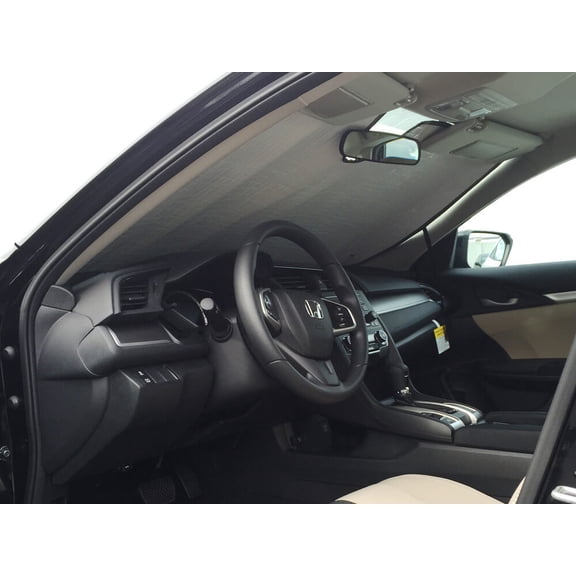 HeatShield, The Original Windshield Sun Shade, Custom-Fit for Honda Civic Sedan w/o Sensor 2016, 2017, 2018, Silver Series