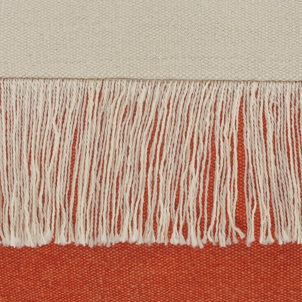 Ox Bay 14" x 36" Orange/ White Color Block Organic Cotton Pillow Cover