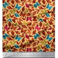 thumbnail image 1 of Soimoi Polyester Crepe Fabric Texture & Butterfly Printed Craft Fabric by The Yard 42 Inch Wide, 1 of 3