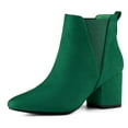thumbnail image 1 of Unique Bargains Women's Pointed Toe Chunky Heel Chelsea Ankle Boots, 1 of 6