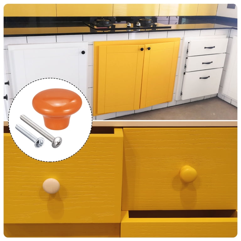 orange dresser knobs Qjaiune 15pcs Ceramic Cabinet Knobs Orange Drawer Knobs, Round Shaped Dresser Knobs Cute Kitchen Cabinet Pull Handles, Small Vanity Knobs Hardware Closet Cupboard Knobs for Kids Girls Boys Bedroom