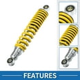 thumbnail image 3 of Amortiguador trasero de motocicleta ajustable de 310 mm para 50cc, 70cc, 90cc, 125cc, ATV, ciclomotores y bicicletas de tierra, metal amarillo, 1 par, 3 of 6