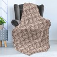 thumbnail image 4 of Brown Paisley Soft Flannel Fleece Blanket, Intertwined Abstract Leaves Curvy Ornaments Nature Theme Print, Cozy Plush for Indoor and Outdoor Use, 70" x 90", Dark Mauve and Champagne, by Ambesonne, 4 of 5