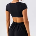 thumbnail image 7 of OSOLU Women Short Sleeve Crop Tops Yoga T-Shirt Tshirts Tee Bare Feel Solid Color For Running & Fitness Soft Dailywear, 7 of 7