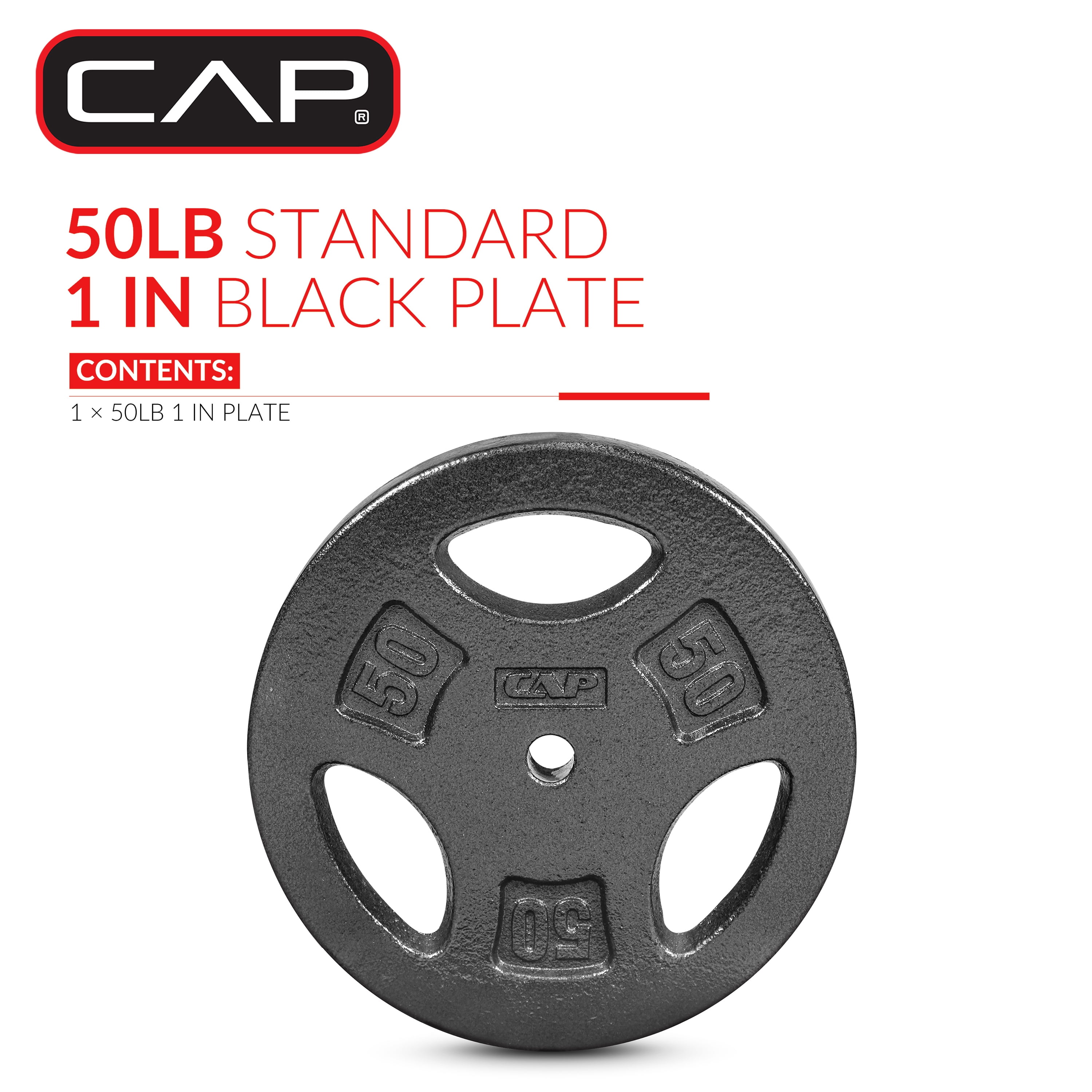 CAP Barbell Standard 50lb BLACK Plate Pack (x1)