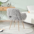 thumbnail image 3 of Faux Fur Grey - Comfortable and Elegant for Dining - Used in Vacation Homes and Rooms - Floor - Safe Metal Legs, 3 of 4