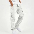 thumbnail image 2 of HAOTAGS Boys Cargo Pants (5-15) Loose Casual Elastic Waist Casual Sports Workwear Cotton Cargo Pants White Size 10, 2 of 8
