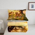 thumbnail image 5 of Manfei Golden Dog Family King Size Comforter Sets, Spring Floral Field Comforters King Size, Golden, Gray Reversible, 3 Pieces, 1 Comforter and 2 Pillowcases, 5 of 7