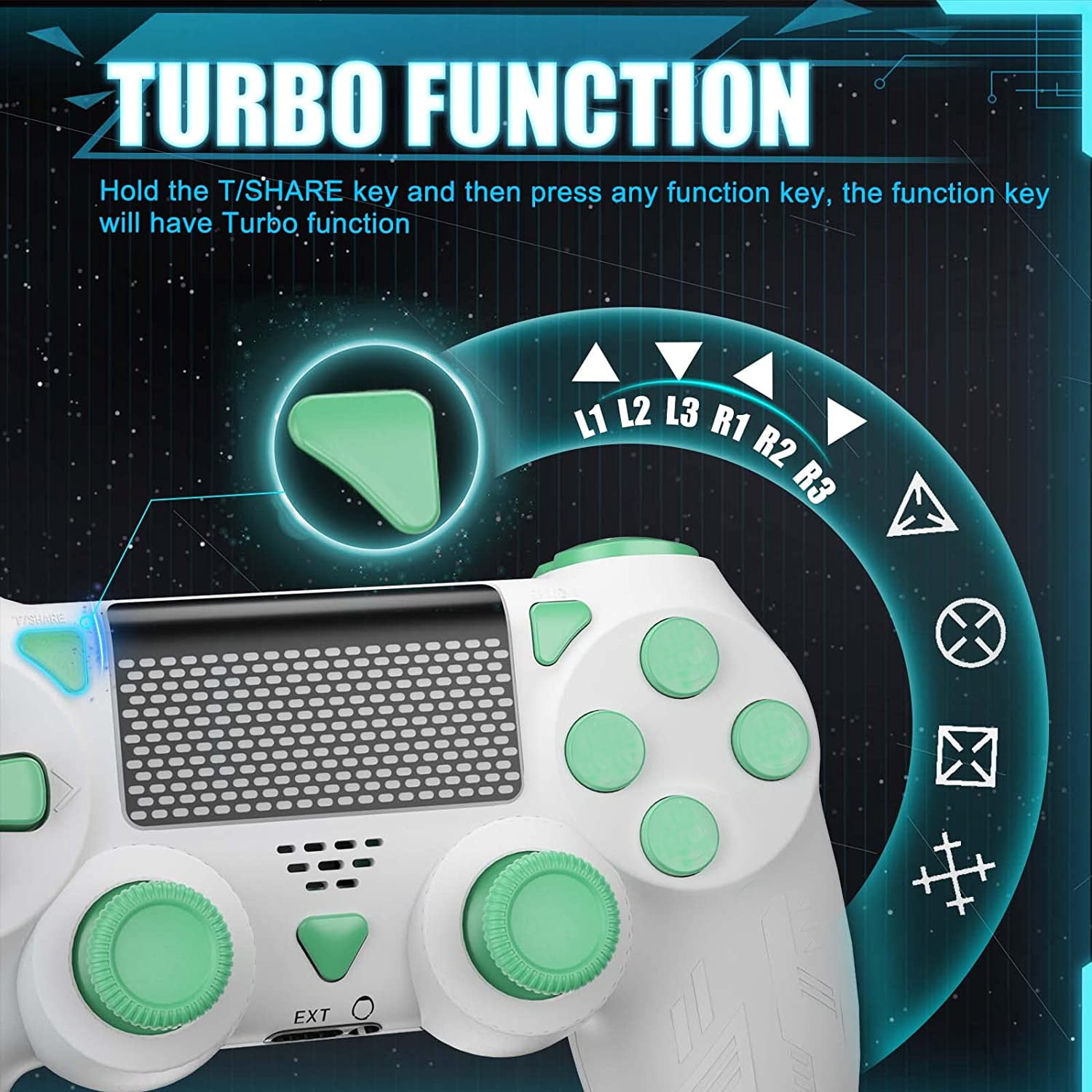 2 Wireless Controller for PS4, Bonadget Wireless Gamepad with Playstation 4/ Pro/Slim,PS-4 Remote Built-in 1000mAh Battery with Turbo/ Dual Motion Sensor - Walmart.com