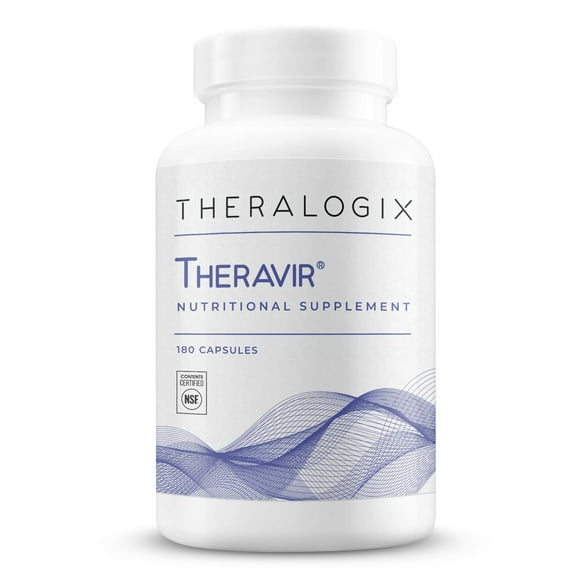 Theralogix Theravir Immune Support Supplement - 90-Day Supply - Immune Support Supplement for Women & Men - Includes Vitamin D3, Vitamin C, Zinc, Quercetin & Melatonin - NSF Certified - 180 Capsules