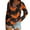 #01 Orange, variant on Womens Long Sleeve Shirts Fashion Halloween Printed Loose Blouses Fall Casual V-Neck Pullover Halloween Holiday Costume TShirt Tops