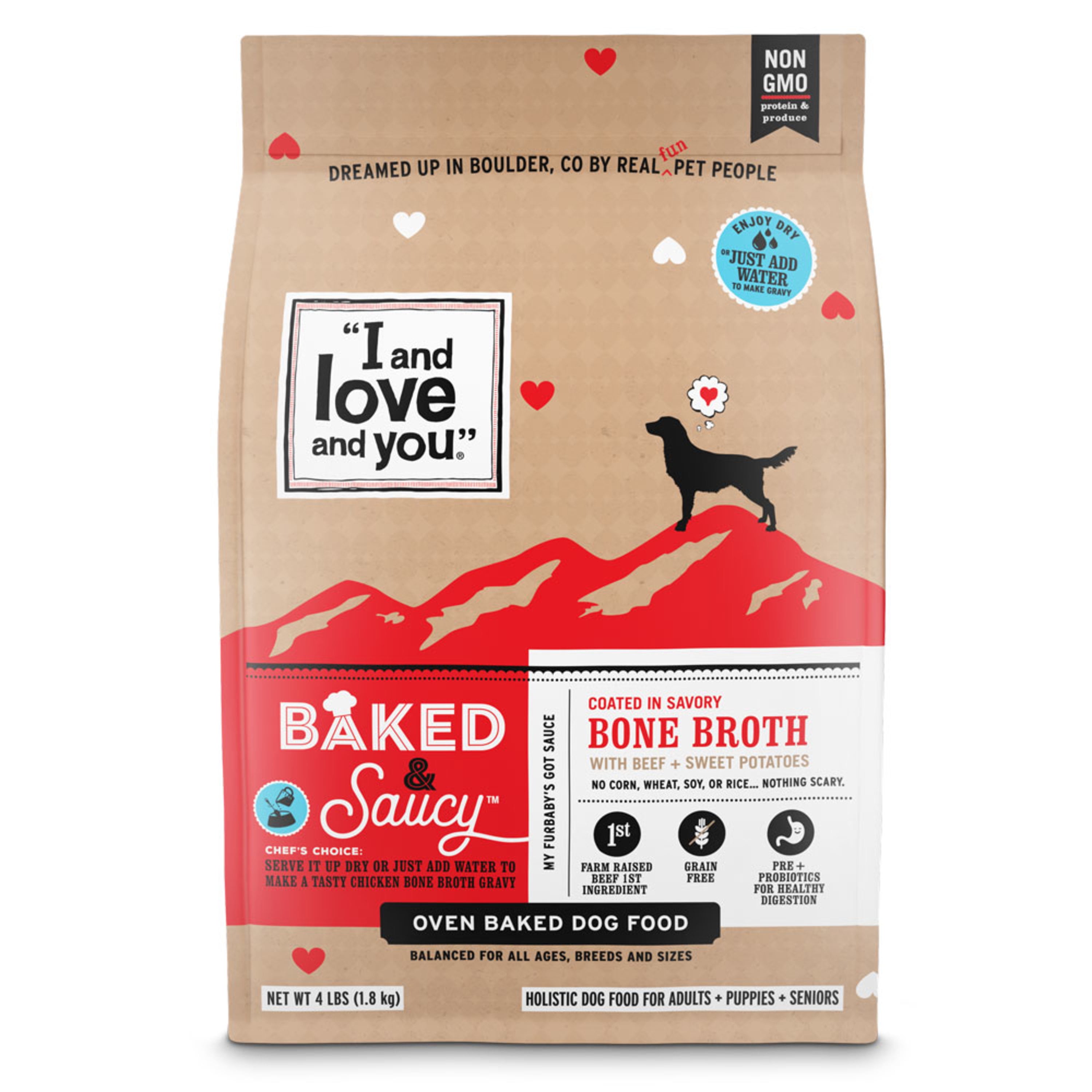 "I and love and you" Baked & Saucy Dry Dog Food, Beef + Sweet Potatoes