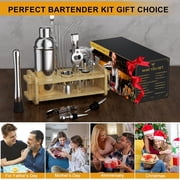 30pcs Bartender Kit with Stand, 25oz Bar Set Cocktail Shaker Set, Professional Mixology Bar Tools Home Bar Tools Set Bar Accessories