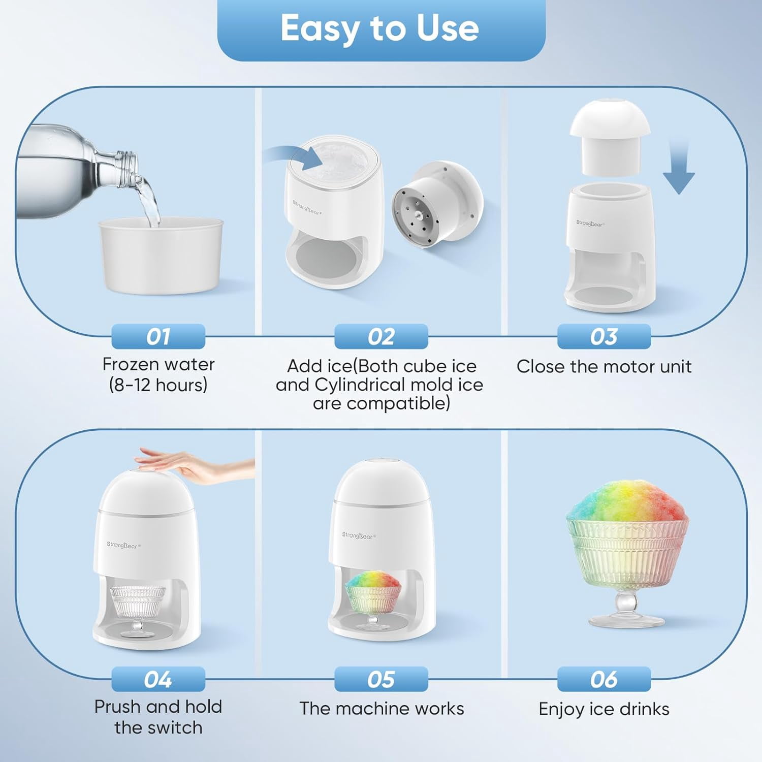 Electric Shaved Ice  - Fast Snow Cone Maker with Upgraded Motor for Home Parties