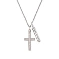 thumbnail image 2 of Delight Jewelry Stainless Steel Jeremiah 31:3 - Everlasting Love Engraved Cross - Silvertone Live the Life You Have Imagined Bar Charm Necklace, 23", 2 of 4