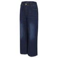 thumbnail image 4 of IDALL Jeans for Women Baggy Jeans Womens Pull On Jeans Stretch High Waisted Elastic Waist Jeans For Women Baggy Straight Wide Leg Denim Pants Wide Leg Jeans Barrel Jeans Women Dark Blue L, 4 of 9
