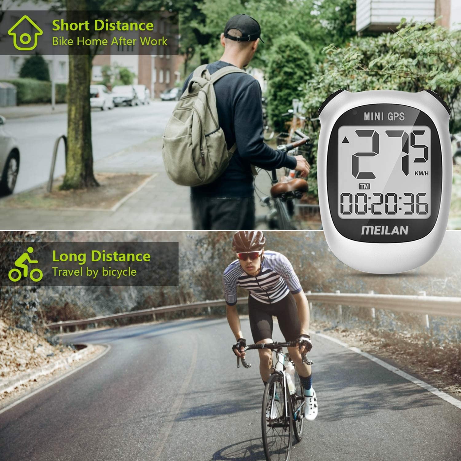MEILAN M3 Mini GPS Bike Computer Wireless Bike Odometer and