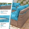 thumbnail image 3 of Pakunoda 8Pcs Cushion Covers for Outdoor Furniture, Waterproof Patio Cushion Covers Replacement Slipcovers with Zipper, Washable Reusable Outdoor Cushion Covers Lake Blue, Covers Only, 3 of 7