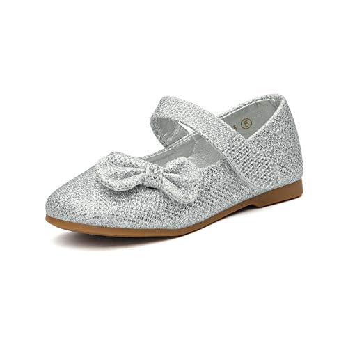 Dream Pairs Toddler Girls Kids Bow-Knot Mary Jane Shoes Dress Flat Shoes  Angel-5 Silver/Glitter Size 9 - Walmart.com