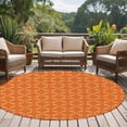 thumbnail image 5 of 8ft Round Rug, Orange Morocco Non-Skid Rubber Backing Large Area Rugs - Living Room Bedroom Home Office, Geometric Leaf Diamond Lattice Abstract Indoor Floor Mat Carpets Washable Rug, 5 of 9