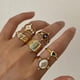thumbnail image 2 of Anillo de acero titanio concha de piedra natural, nuevo producto de moda que no se desvanece, anillo abierto, talla única, SR21012304B Sailing  Electrónica, 2 of 6