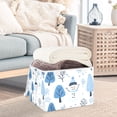 thumbnail image 3 of Yayeee Collapsible Cube Storage Bin with Lid Fabric Closet Decorative Basket with Handles, Simple Cartoon Snowmen, 3 of 7