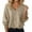 Beige, variant on HNMKIU Women's Fashion Soft Plus Size V-Neck Solid Color Casual Pullover Sweater Comfortable Womens Cardigan Sweaters for Daily Wear Beige,L