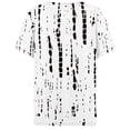 thumbnail image 4 of V Neck Short Sleeve Shirts For Women Stripe Print Fashion Elegant Casual Button T Shirt Comfy Summer Basic Work Tee Vacation Clothes White L, 4 of 5
