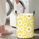 thumbnail image 5 of Balery Daisies Flowers Cesta de ropa redonda con asas, impermeable, independiente, para ropa, juguetes, dormitorio y familia-Medium, 5 of 6