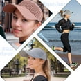 thumbnail image 5 of Sun Visor Hats for Women, Wide Brim Sun Hats for Women UV Protection, Ponytail Quick Drying Knitted Running Visors for Women, 5 of 5