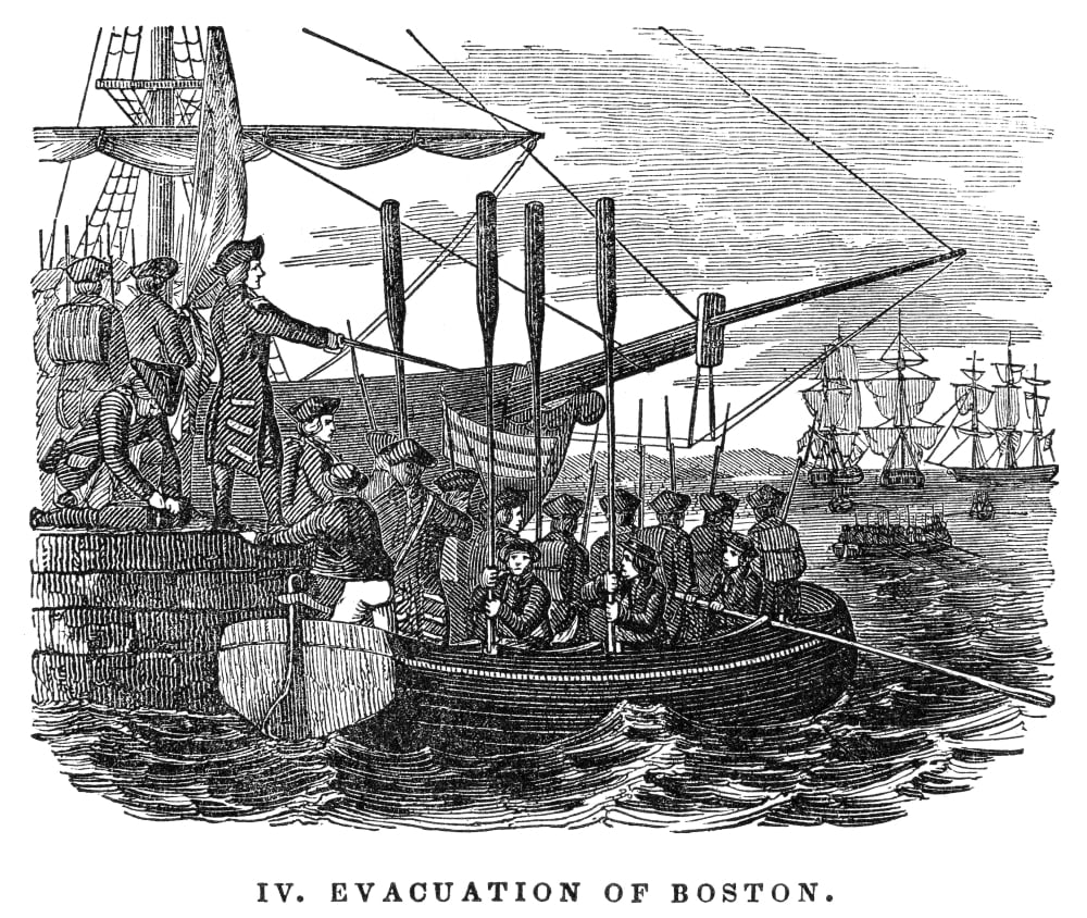 Boston Evacuation 1776 Nevacuation Of Boston By British Forces During