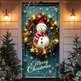 thumbnail image 2 of Christmas Snowman Door Cover, Stretch Fabric Backdrop Door Porch Covers for Home Party Holidays Decoration, 2 of 6