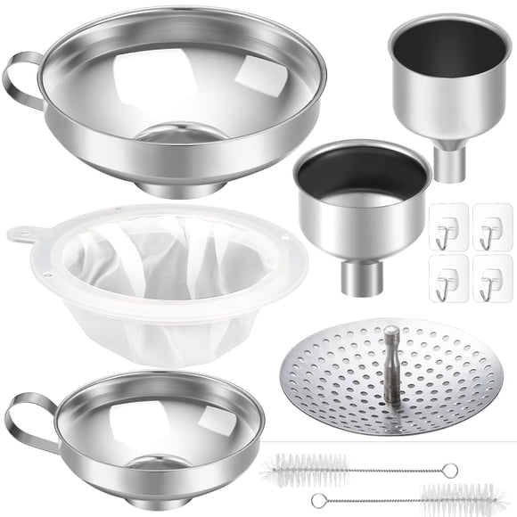 Set de embudos para conservas Gejoy, tarros de cristal de boca ancha con colador