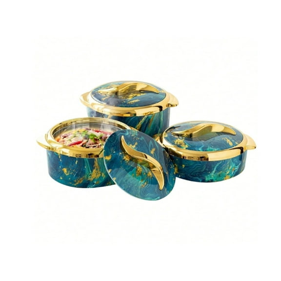 3pcs,  Food Warmer, Thermal Casserole Dish Set With Lids, Insulated Stainless Steel Container Serving Bowl For Buffets,  Food Warmer,Food Warmer Set,  For Office