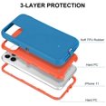 thumbnail image 3 of Case for iPhone 11 Pro Max (6.5'' Display), Rugged Durable Defender Heavy Duty 3 in 1 Shockproof Full Body Protective Cover Phone Case for Apple iPhone 11 ProMax (Blue Orange), 3 of 14