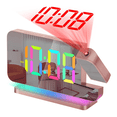 thumbnail image 1 of Projection Alarm Clock,7.4Inch LED Mirror Digital Clocks Display,+180°Rotatable Projector,Night Light Rose Gold, 1 of 7