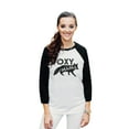 thumbnail image 2 of Thread Tank Foxy Mama Unisex 3/4 Sleeves Baseball Raglan White Black Large, 2 of 4