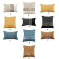 thumbnail image 3 of GENEMA Boho Morocco Tufted Throw Pillow Case Minimalist Striped Woven Knitted Irregular Fringe Tassels Decorative Cushion Cover, 3 of 19