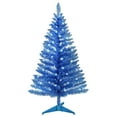 thumbnail image 5 of Bringstar 4FT Blue Artificial Christmas Tree with 50 String Lights, Mini Tinsel Tree, Not Pre-Lit, for Home & Office Holiday Décor, 5 of 11