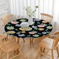 thumbnail image 3 of Floral Patterned Round Tablecloth with Elastic Edge, Ideal for Daily Meals, Parties or Picnics, Fits 44-52 Inch Tabletop, 3 of 7