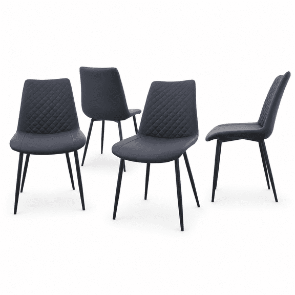 4pcs Modern PU Leather Dining Chair, for Dining Room, Kitchen, Living Room, Bedroom, Home, Restaurant & Cafe