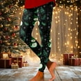 thumbnail image 4 of Fiaer Black Leggings Women Christmas Warm Thermal Trendy Funny Graphic Pants Santa Snowflake Snowman Graphic Plus Size High Waisted Trousers Black XL, 4 of 5